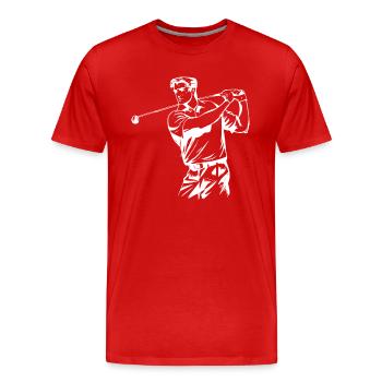 Golf Golfer - Männer Premium Bio T-Shirt - Rot - Vorne - Damien (186cm)