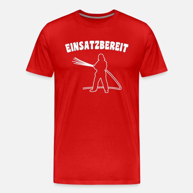 Feuerwehr Einsatzbereit - Männer Premium Bio T-Shirt - Rot