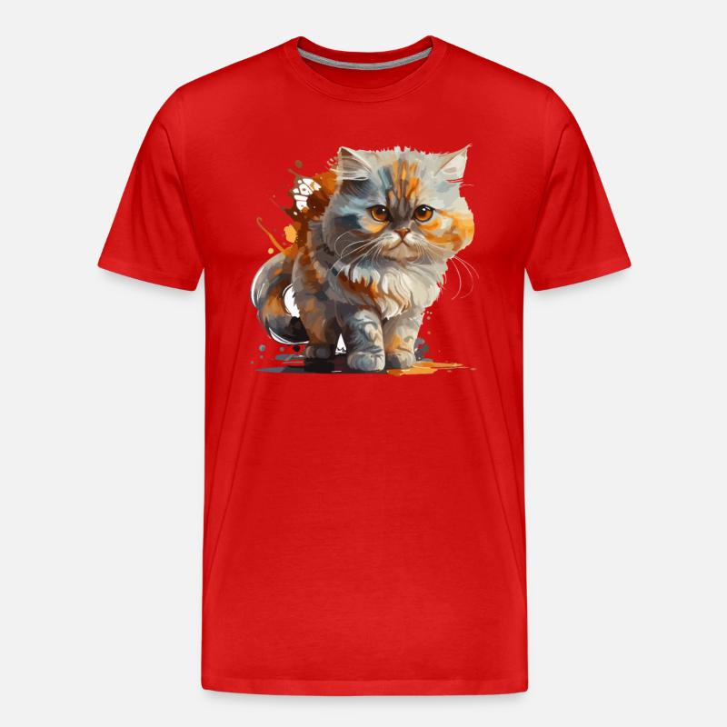 Katze - Männer Premium Bio T-Shirt - Rot