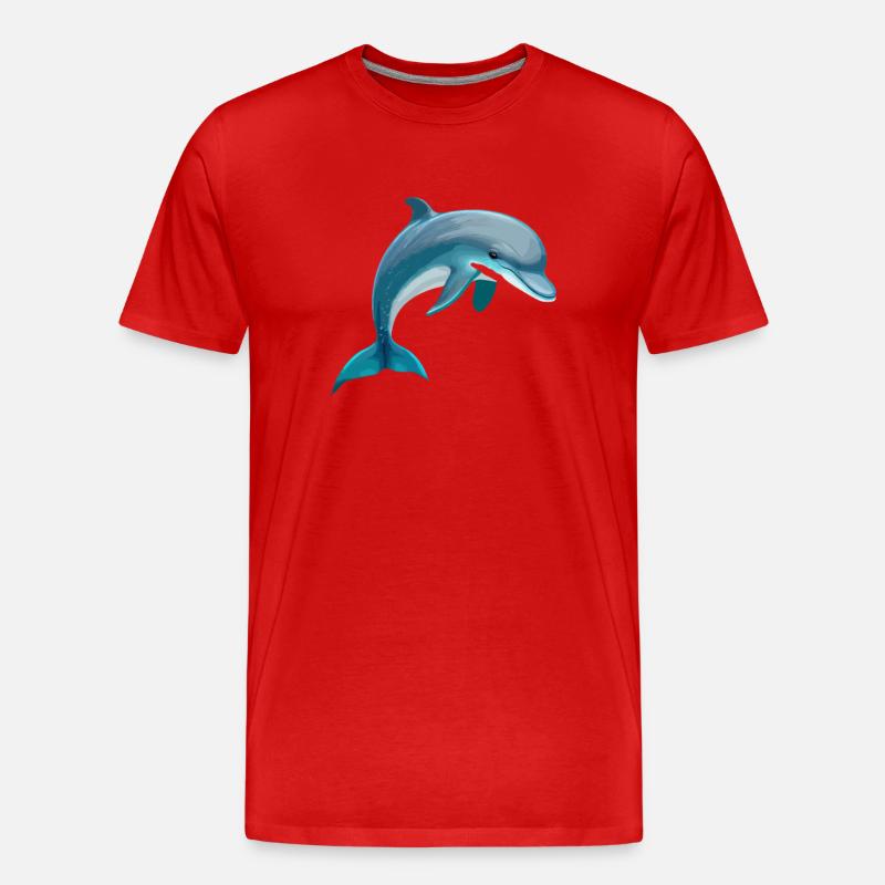 Delfin - Männer Premium Bio T-Shirt - Rot