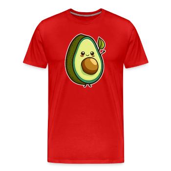 Avocado - Männer Premium Bio T-Shirt - Rot - Vorne - Damien (186cm)