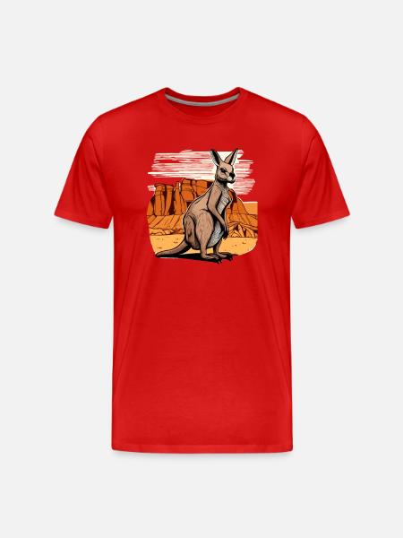 Kangaroo comic cartoon style - Men's Premium Organic T-Shirt - red