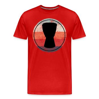 Djembe Player Schlagzeuger Musik Schlagzeug Vintage Retro - Männer Premium Bio T-Shirt - Rot - Vorne - Damien (186cm)