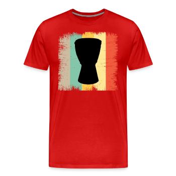 Djembe Player Schlagzeuger Musik Schlagzeug Vintage Retro - Männer Premium Bio T-Shirt - Rot - Vorne - Damien (186cm)