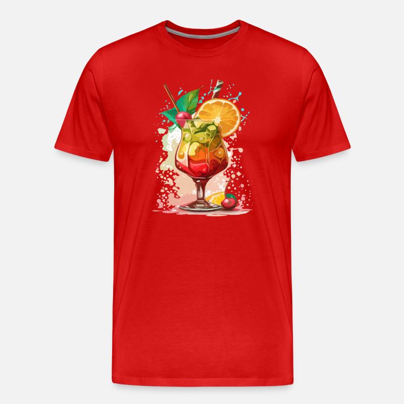 Cocktail - Männer Premium Bio T-Shirt - Rot