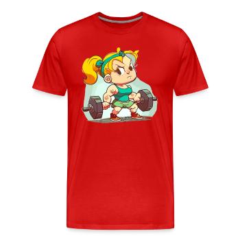 Fille de gym - T-shirt bio Premium Homme - rouge - Devant - Damien (186cm)