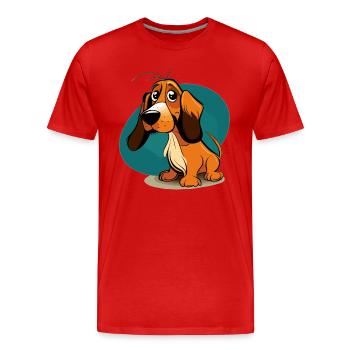 Dog in comic style - Men's Premium Organic T-Shirt - red - Front - Damien (186cm)