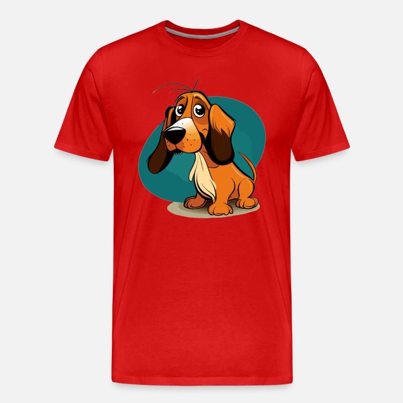 Hund im comic style - Männer Premium Bio T-Shirt - Rot