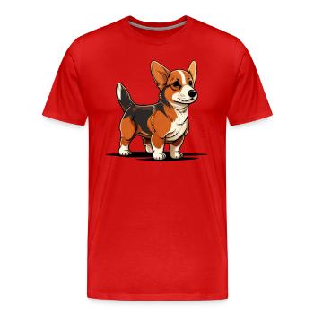 Dog in comic style - Men's Premium Organic T-Shirt - red - Front - Damien (186cm)