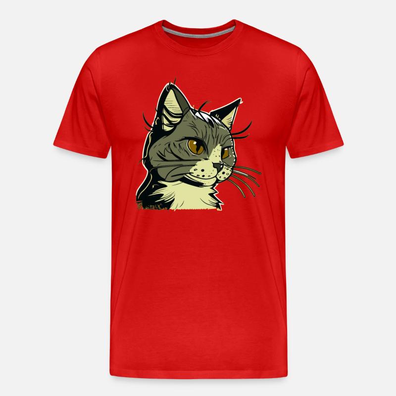 Chat dans le style comique - T-shirt bio Premium Homme - rouge