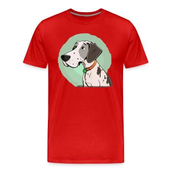 Dog in comic style - Men's Premium Organic T-Shirt - red - Front - Damien (186cm)