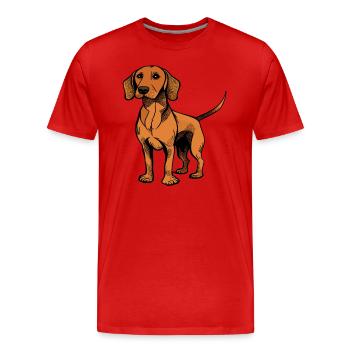 Dog in comic style - Men's Premium Organic T-Shirt - red - Front - Damien (186cm)