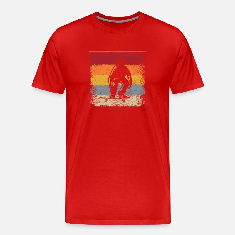 Skating Retro - Männer Premium Bio T-Shirt - Rot