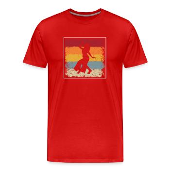 Chanter rétro - T-shirt bio Premium Homme - rouge - Devant - Damien (186cm)