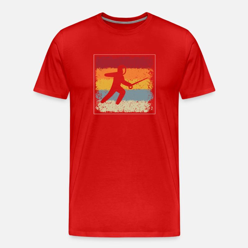 Fechten Retro - Männer Premium Bio T-Shirt - Rot