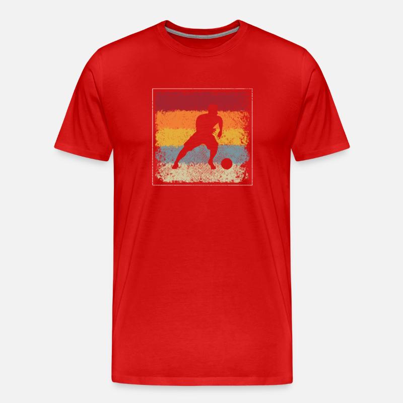 Fußball Retro - Männer Premium Bio T-Shirt - Rot