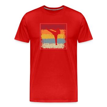 Kampfsport Retro - Männer Premium Bio T-Shirt - Rot - Vorne - Damien (186cm)
