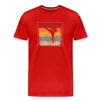 Kampfsport Retro - Männer Premium Bio T-Shirt - Rot - Vorne - Damien (186cm)