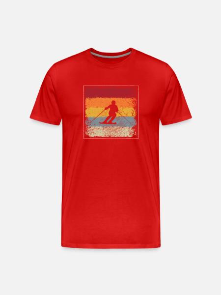 Ski Rétro - T-shirt bio Premium Homme - rouge