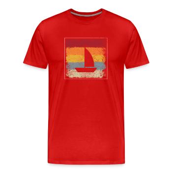 Rétro de la voile - T-shirt bio Premium Homme - rouge - Devant - Damien (186cm)