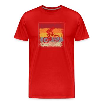 Vélo de montagne Rétro - T-shirt bio Premium Homme - rouge - Devant - Damien (186cm)