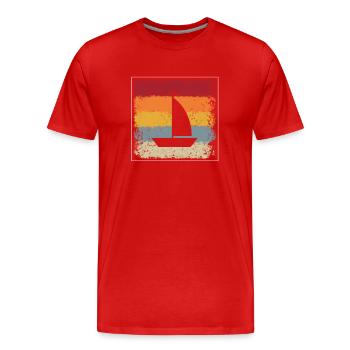 Rétro de la voile - T-shirt bio Premium Homme - rouge - Devant - Damien (186cm)