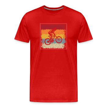Vélo de montagne Rétro - T-shirt bio Premium Homme - rouge - Devant - Damien (186cm)