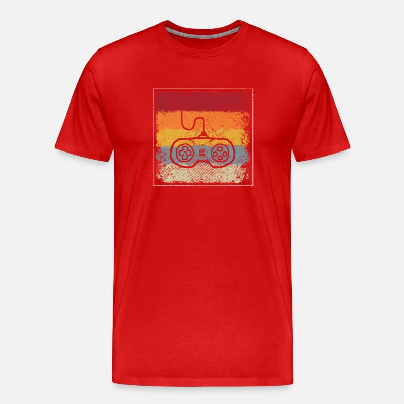 Gaming Retro - Männer Premium Bio T-Shirt - Rot