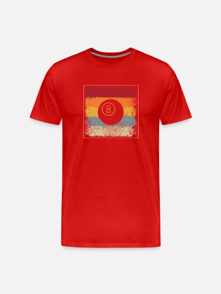 Billiard Retro - Männer Premium Bio T-Shirt - Rot