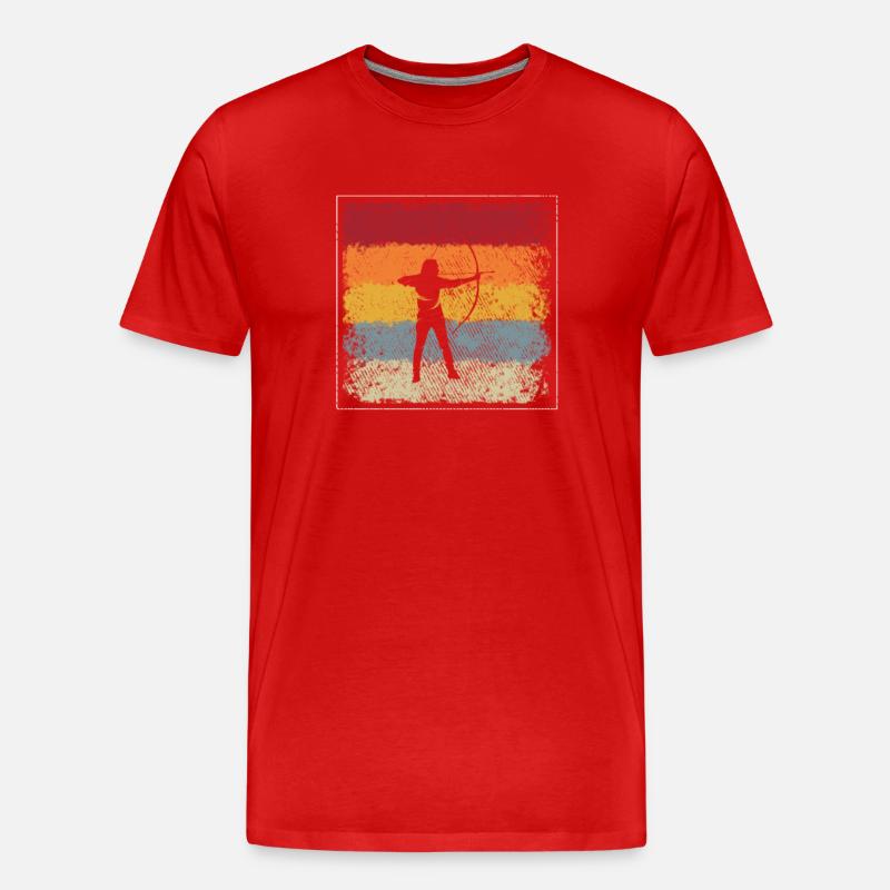 Bogenschießen Retro - Männer Premium Bio T-Shirt - Rot
