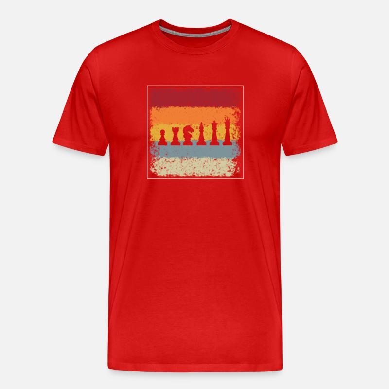 Schach Retro - Männer Premium Bio T-Shirt - Rot