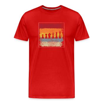 Schach Retro - Männer Premium Bio T-Shirt - Rot - Vorne - Damien (186cm)