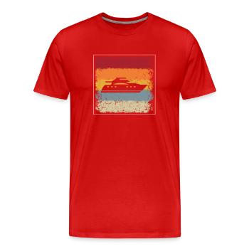 Schiff Retro - Männer Premium Bio T-Shirt - Rot - Vorne - Damien (186cm)