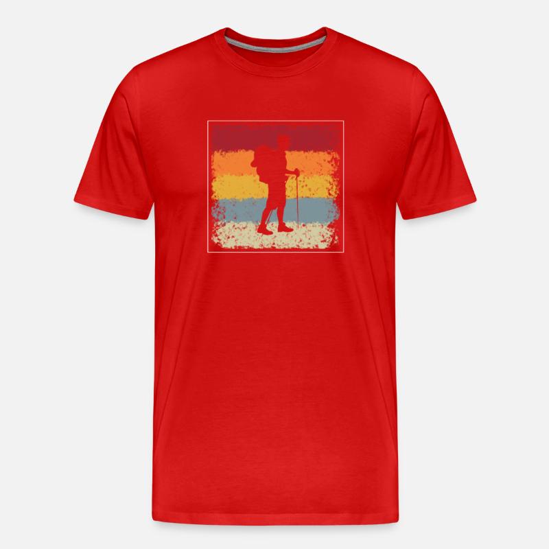 Wandern Retro - Männer Premium Bio T-Shirt - Rot