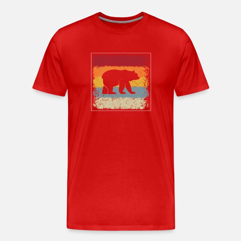 Bär Retro - Männer Premium Bio T-Shirt - Rot