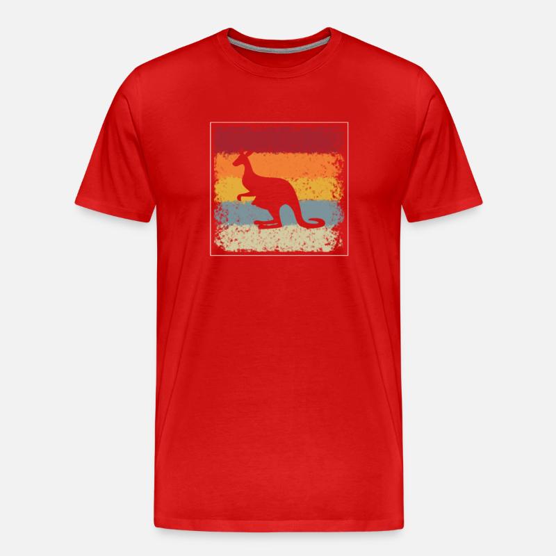 Känguru Retro - Männer Premium Bio T-Shirt - Rot