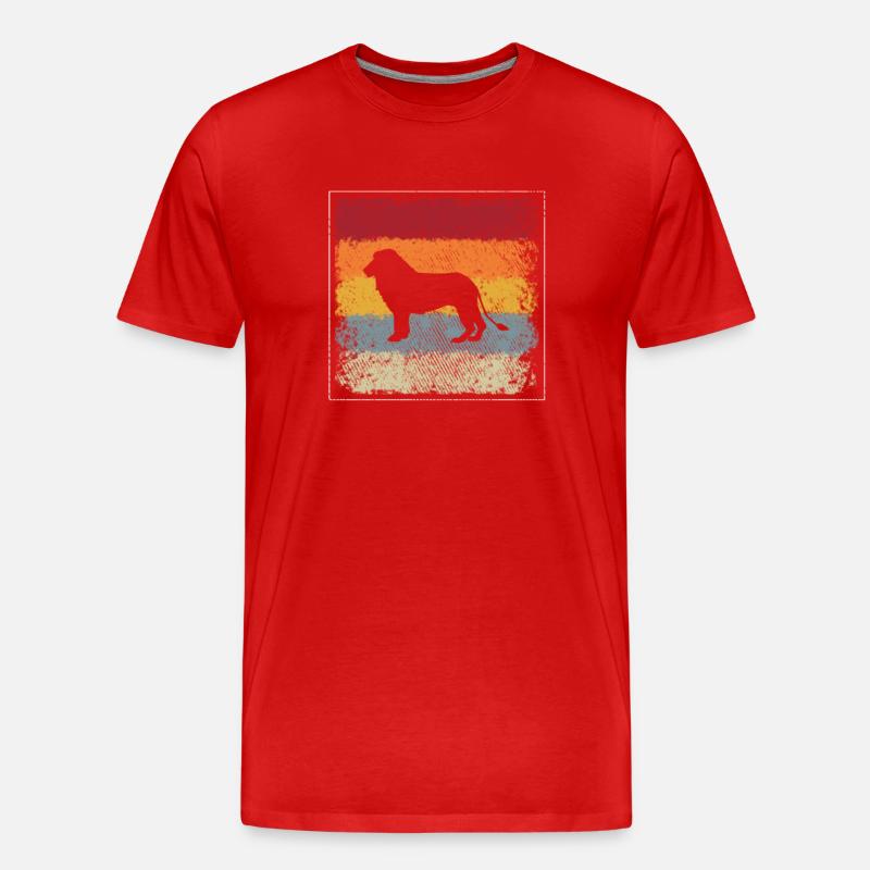 Löwe Retro - Männer Premium Bio T-Shirt - Rot