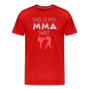Chemise MMA - T-shirt bio Premium Homme - rouge - Devant - Damien (186cm)