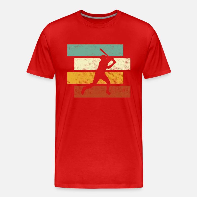 Baseball Retro - Männer Premium Bio T-Shirt - Rot