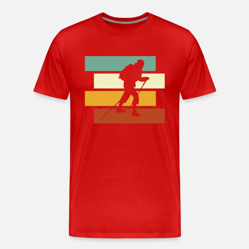 Bergsteigen Retro - Männer Premium Bio T-Shirt - Rot