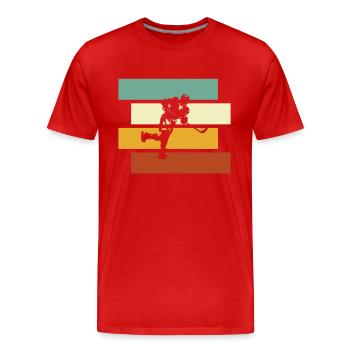 Eishockey Retro - Männer Premium Bio T-Shirt - Rot - Vorne - Damien (186cm)