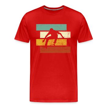 Skating Retro - Männer Premium Bio T-Shirt - Rot - Vorne - Damien (186cm)