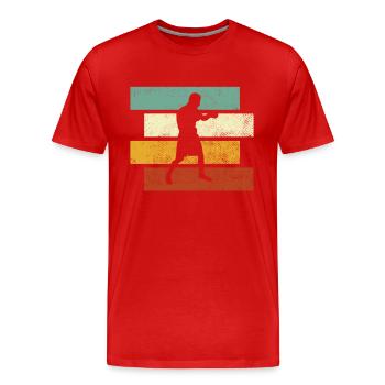 Boxen Retro - Männer Premium Bio T-Shirt - Rot - Vorne - Damien (186cm)