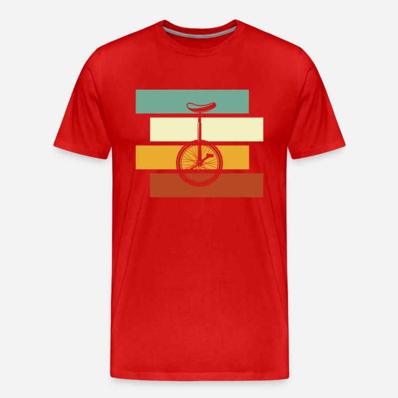 Einrad Retro - Männer Premium Bio T-Shirt - Rot