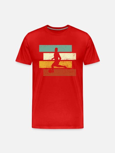 Fußball Retro - Männer Premium Bio T-Shirt - Rot