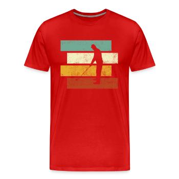 Golf Retro - Männer Premium Bio T-Shirt - Rot - Vorne - Damien (186cm)