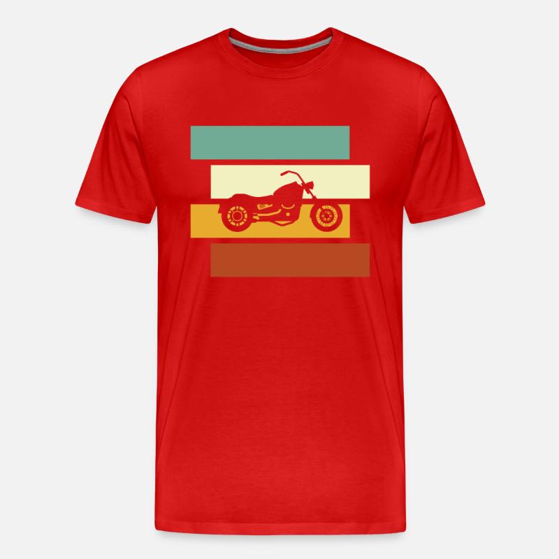 Motorrad Retro - Männer Premium Bio T-Shirt - Rot