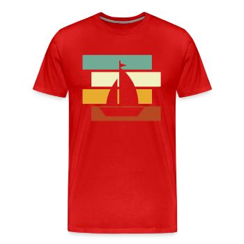 Rétro de la voile - T-shirt bio Premium Homme - rouge - Devant - Damien (186cm)