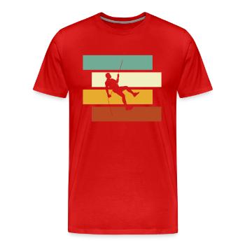 Klettern Retro - Männer Premium Bio T-Shirt - Rot - Vorne - Damien (186cm)