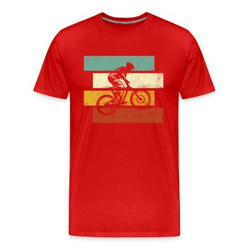 Vélo de montagne Rétro - T-shirt bio Premium Homme - rouge - Devant - Damien (186cm)